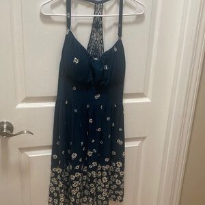 Derek Heart Navy Floral Mini Dress with Racerback.